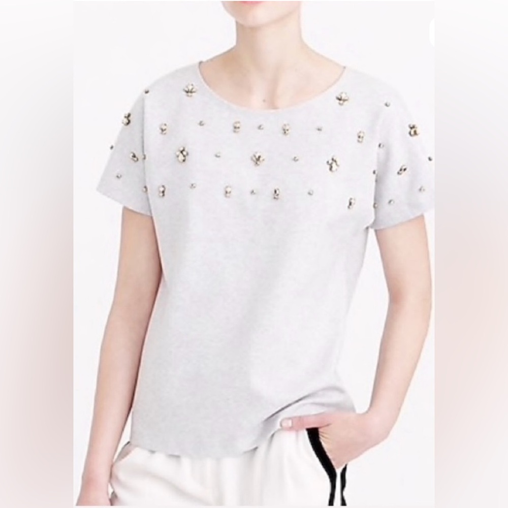 J Crew Beaded Dolman Short Sleeve Top Size Small